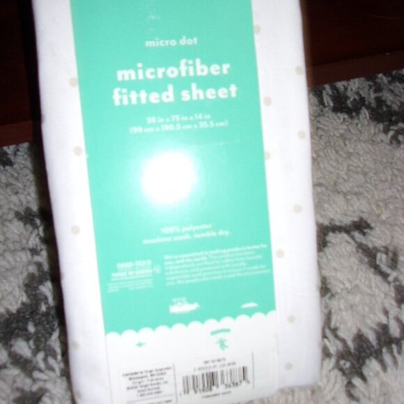 PILLOWFORT Twin Size Gray Dot Brushed Microfiber Fitted Sheet Bedding NEW - Picture 2 of 2